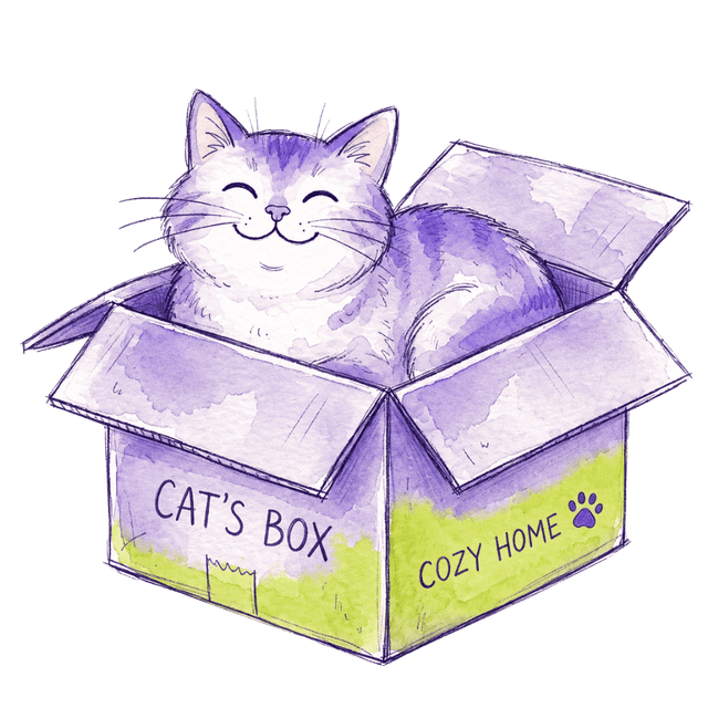 Cat in Cardboard Box