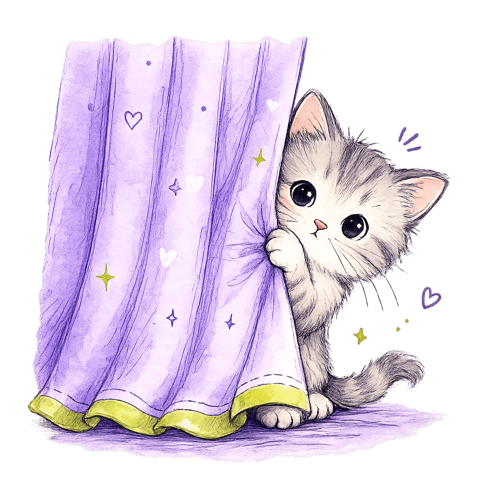 Shy Cat Hiding